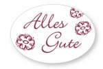 Schmucketikett "Alles Gute" Oval 46x32mm
